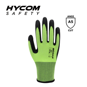 HYCOM 13G ANSI 5 Schnittfester Handschuh mit Schaumstoff-Nitril-Beschichtung Filament A5 mit PSA-Handschuhen mit guter Haptik