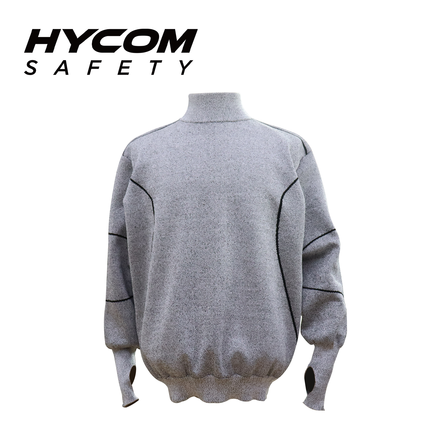 HYCOM Graue schnittfeste Kleidung nach ANSI 6 mit Daumenloch und Handflächenschutz. PSA-Kleidung