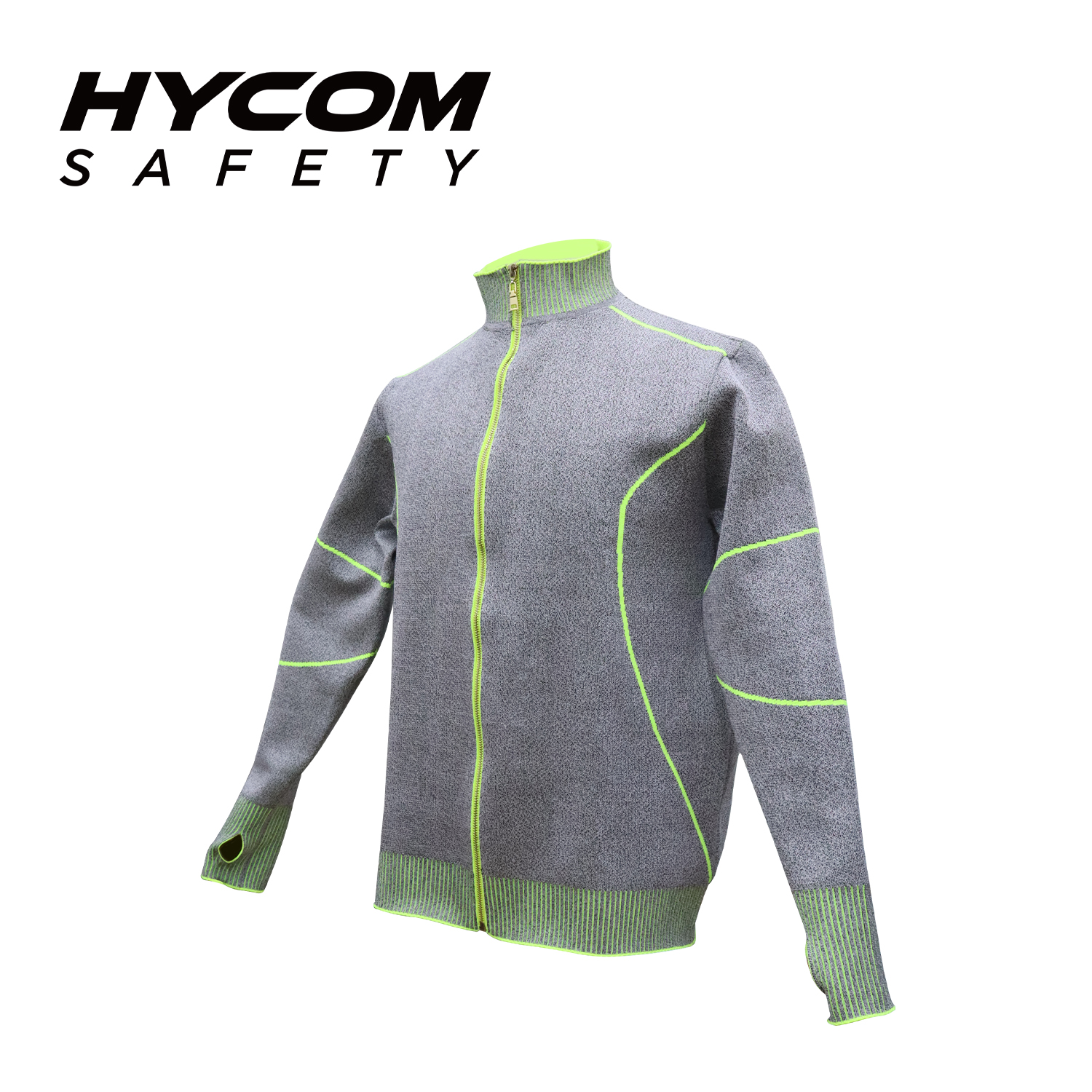 HYCOM Schnittfeste Kleidung nach ANSI 5 mit Daumenloch, gut sichtbare PSA-Kleidung