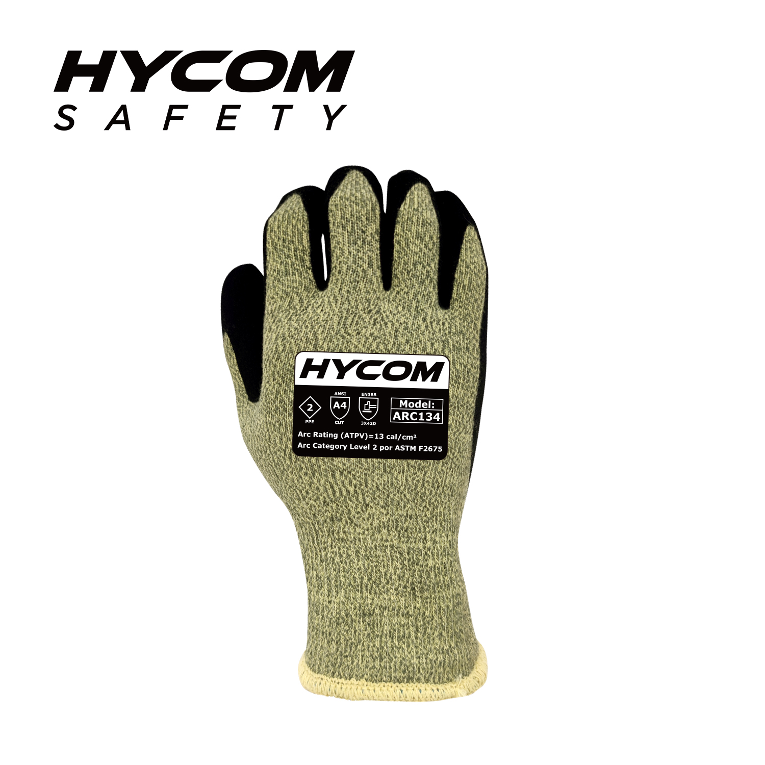 HYCOM Lichtbogenschlagfester Aramid-Handschuh mit Neoprenbeschichtung ATPV 13cal/cm² PSA-Handschuhe