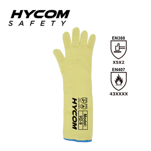 HYCOM 7G zweischichtiger Aramid-Handschuh mit hoher Kontakttemperatur von 350 °C/650 °F Stufe 5 Schnittschutzhandschuh