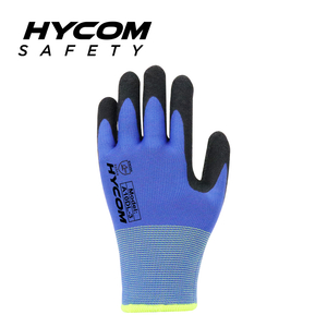 HYCOM Thermo-Handschuh aus Polyester/Acryl-Fleece mit Handflächen-Crinkle-Latexbeschichtung Super Grip Arbeitshandschuhe