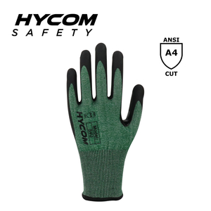 HYCOM 18G ANSI 4 Schnittfester Handschuh mit sandiger Nitrilbeschichtung, superdünner Sicherheitshandschuh