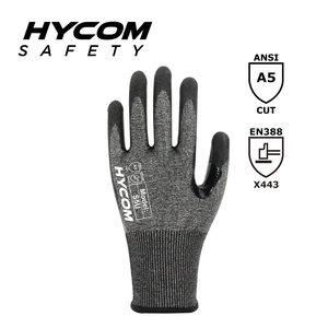 HYCOM 18G ANSI 5 Schnittfester Handschuh mit Handflächenschaum-Nitril-Beschichtung. PSA-Handschuhe