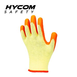 HYCOM Arbeitshandschuh aus 10 g Baumwolle/Polyester mit Handflächen-Crinkle-Latexbeschichtung Super Grip Allzweckhandschuh