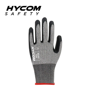 HYCOM Atemgeschnittener 15G ANSI 3 schnittfester Handschuh mit Schaumstoff-Nitril-HPPE-Arbeitshandschuhen