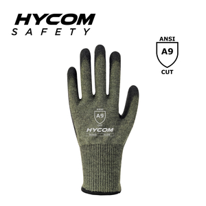 HYCOM 13G ANSI 9 Schnittfester Handschuh, beschichtet mit PU-Aramid-PSA-Handschuhen auf der Handfläche