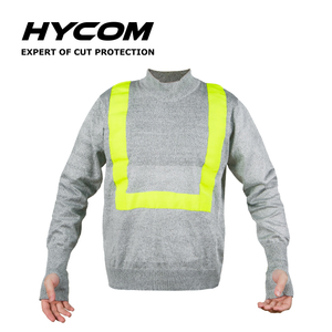 HYCOM ANSI 5 Schnittfeste Pullover-Kleidung mit gut sichtbarem reflektierendem Band und Daumenloch PSA-Kleidung