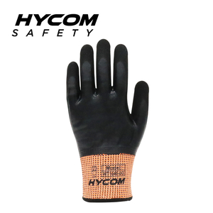 HYCOM 13G atmungsaktiver HPPE- und 10G-Acryl-Fleece-Handschuh, warmer, schnittfester ANSI 5-Handschuh