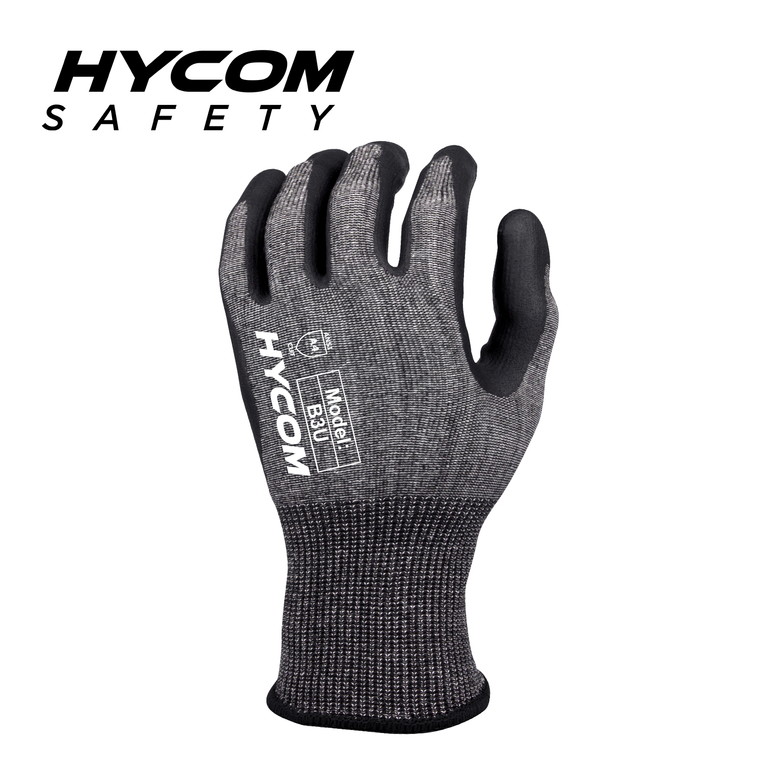 HYCOM Atemgeschnittener 18G ANSI 4 schnittfester Handschuh mit Schaumstoff-Nitril-HPPE-Schutzhandschuhen