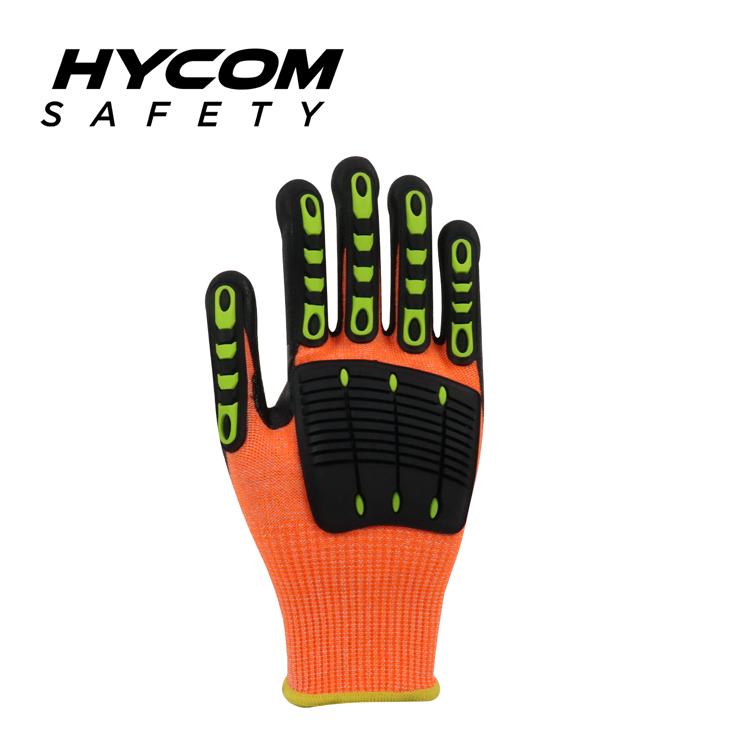 HYCOM Schnittfester Handschuh nach ANSI 5 mit Atemschnitt, beschichtet mit Arbeitshandschuhen aus Nitrilschaum und Nitrilpunkten