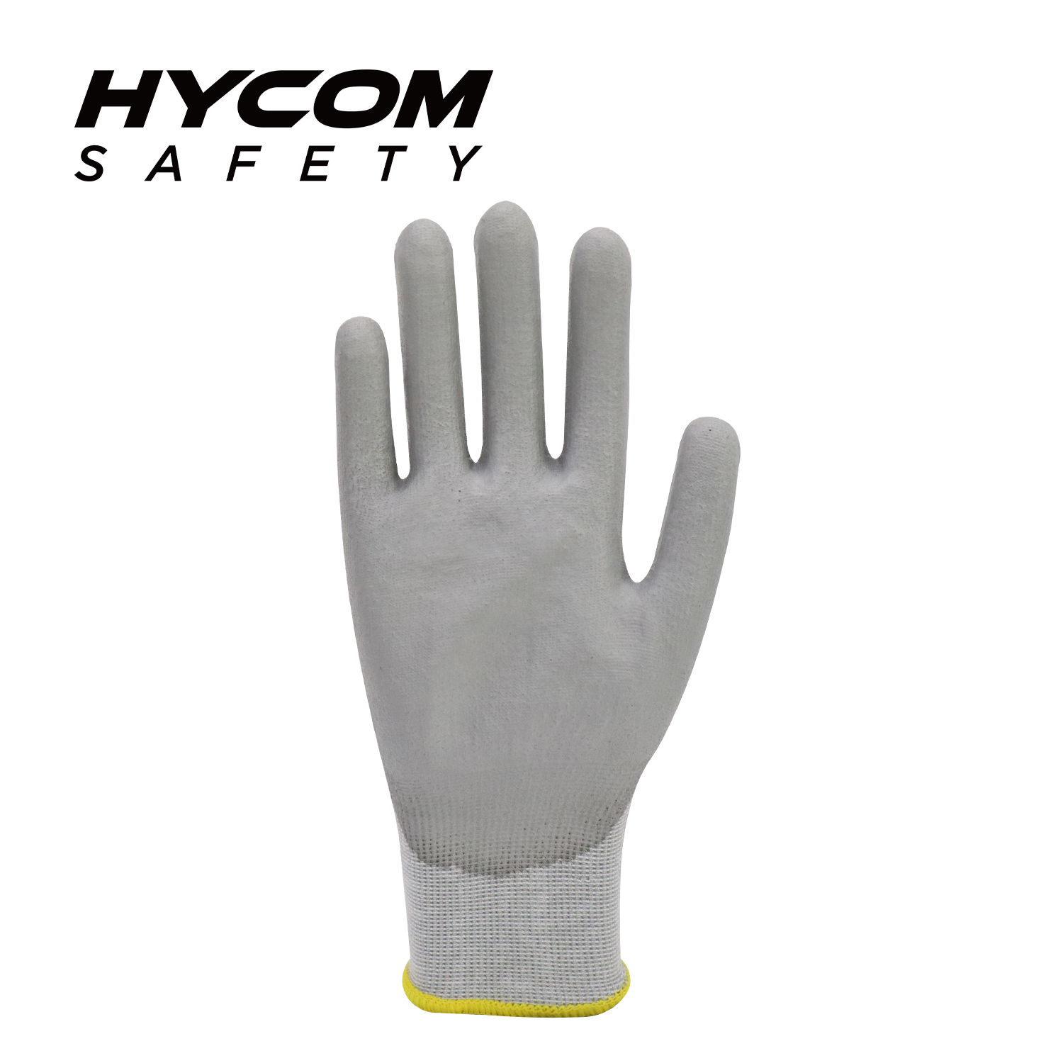HYCOM 18G ANSI 2 atmungsaktiver, schnittfester Garnhandschuh, beschichtet mit superdünneren Arbeitshandschuhen aus Polyurethan an der Handfläche