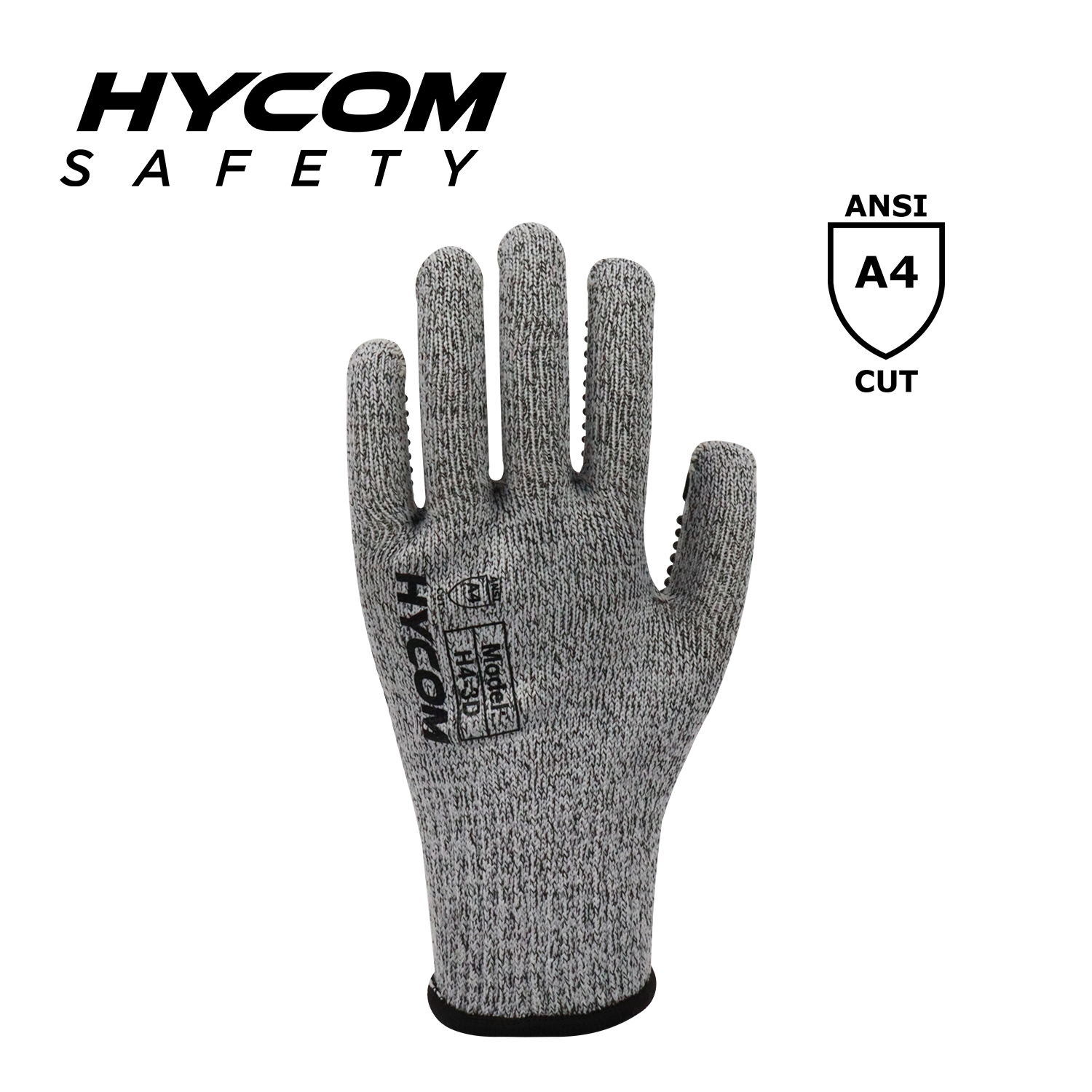 HYCOM 10G ANSI 4 schnittfester Handschuh mit PVC-Punkten