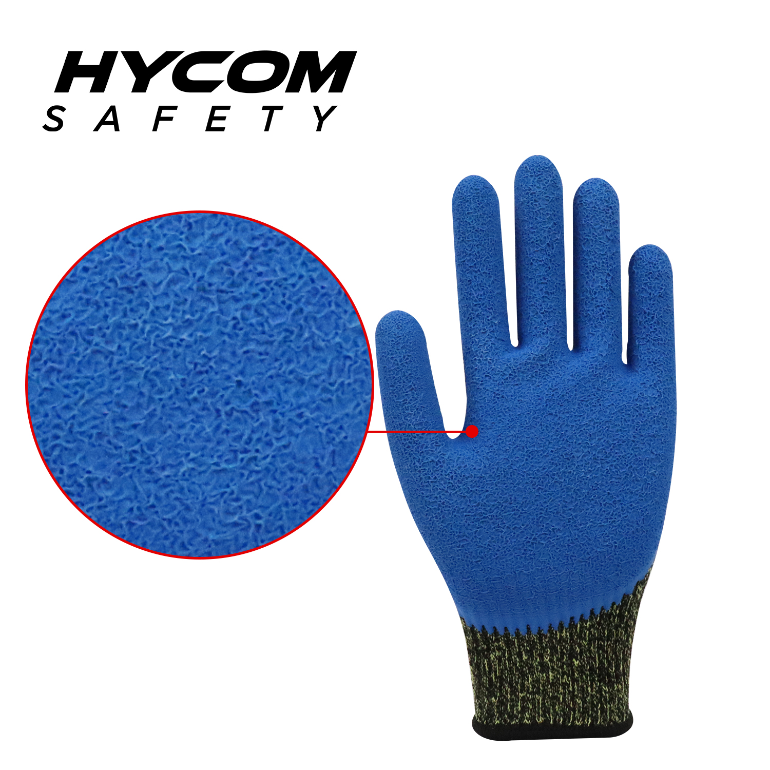 HYCOM 10G Aramid-Kontakthandschuh für hohe Temperaturen bis 250 °C/480 F, schnittfest, mit Crinkle-Latex-Handschuh
