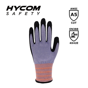 HYCOM 13G ANSI 5 Leichter schnittfester Handschuh, beschichtet mit sofort kühlenden PU-Arbeitshandschuhen