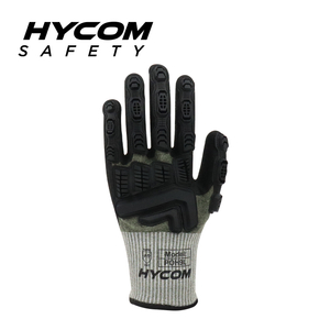 HYCOM 13G-Schnittschutzhandschuh gemäß ANSI 9 mit Atemschnitt und Aramid-Arbeitshandschuhen mit Sandy-Nitril- und TPR-Beschichtung