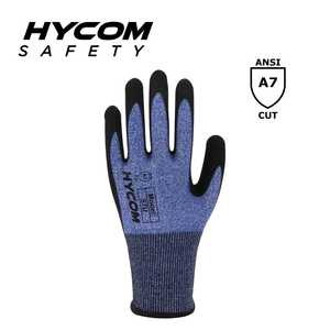 HYCOM 18G ANSI 7 Schnittfester Handschuh mit Handflächenschaum-Nitril-Beschichtung. PSA-Handschuhe