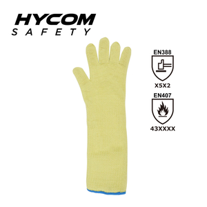 HYCOM 7G zweischichtiger Aramid-Handschuh mit hoher Kontakttemperatur von 350 °C/650 °F Stufe 5 Schnittschutzhandschuh