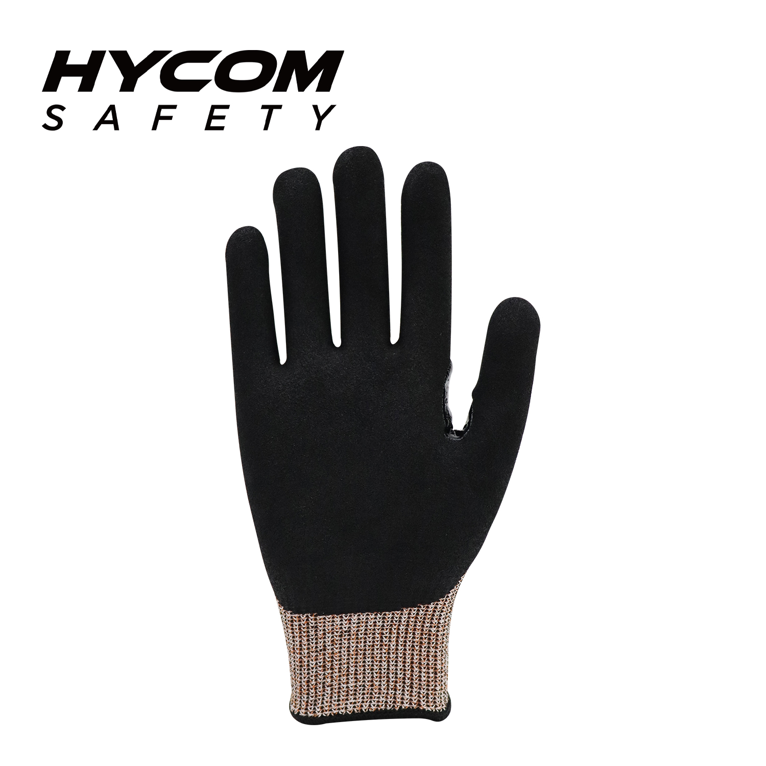 HYCOM 13G Schnittstufe 4, kein Stahl, kein Glas, schnittfester Handschuh, beschichtet mit Schaumstoff, Nitril, verstärkte Arbeitshandschuhe im Daumenbereich