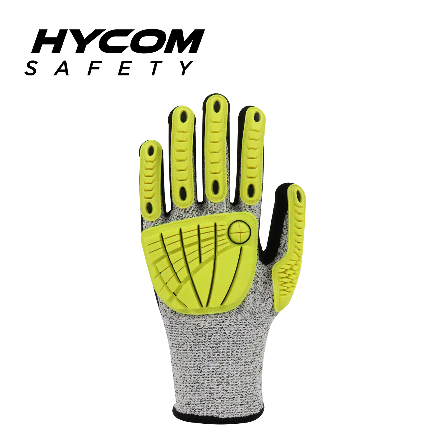 HYCOM Atemgeschnittener, schlagfester, schnittfester TPR-Handschuh nach ANSI 3, beschichtet mit Sandy-Nitril-Arbeitshandschuhen